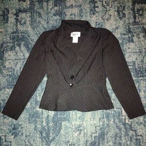 Women's Black Pinstripe Blazer